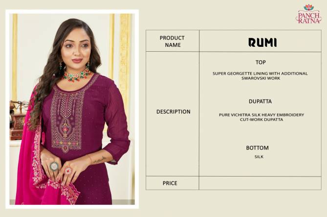 Rumi By Panch Ratna Georgette Designer Salwar Suits Wholesale Price In Surat